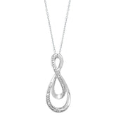 Silver Diamond Accent .03Ct Infinity Necklace